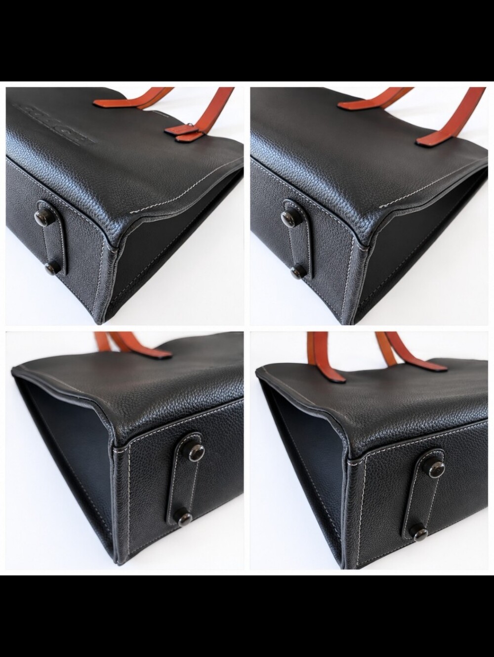 Coach Relay Tote Laptop Bag Black Polished Pebble Leather Large - Picture 14 of 15